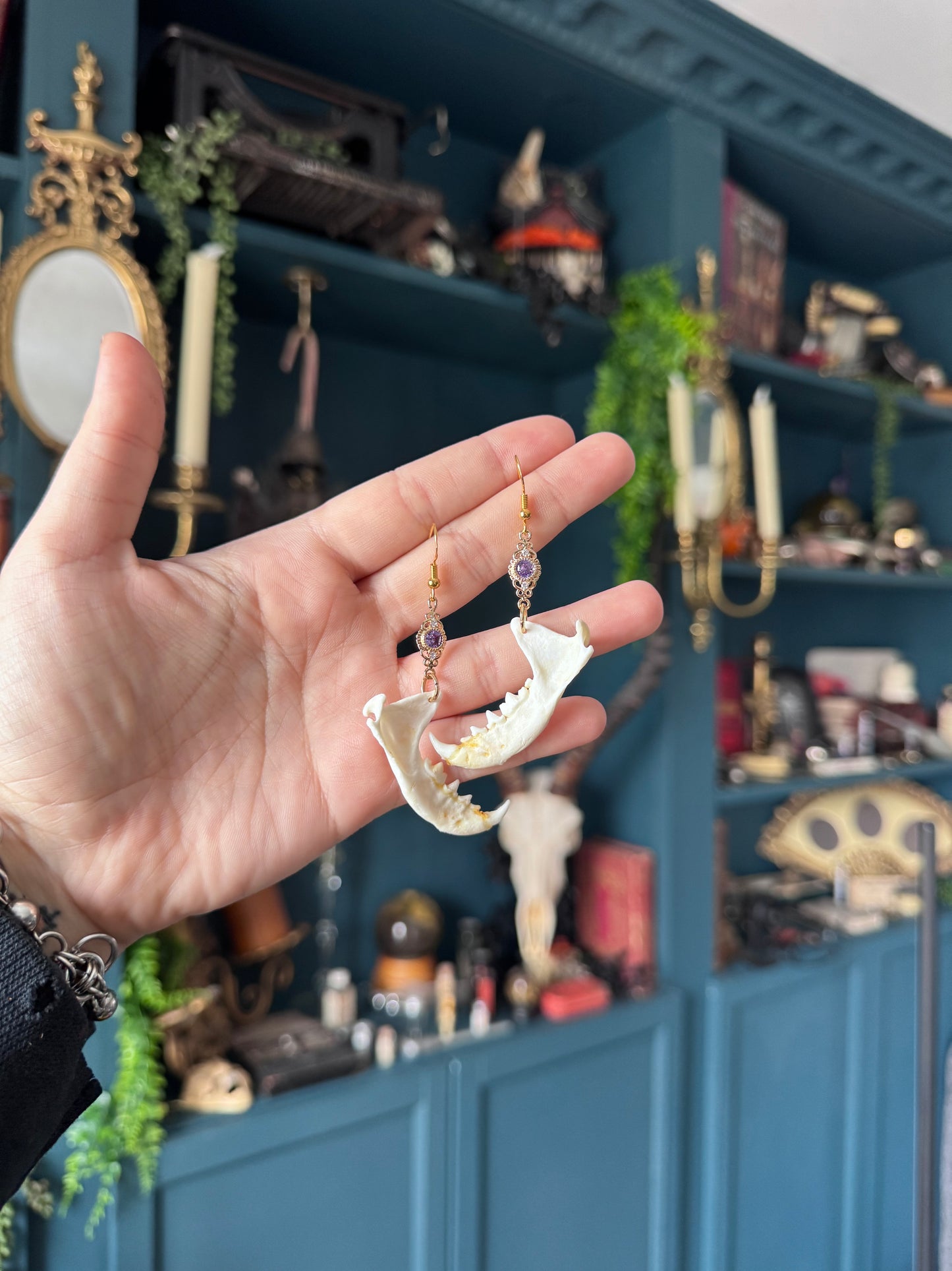 Purple Mink Jaw Earrings