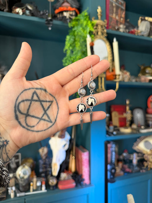 Iridescent Tooth Spike Earrings