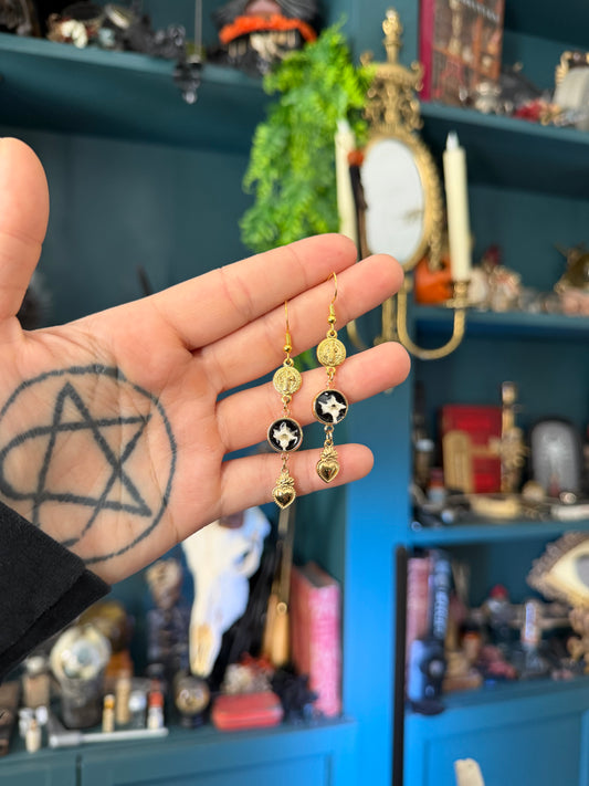 Gold Rosary Vertebrae Earrings