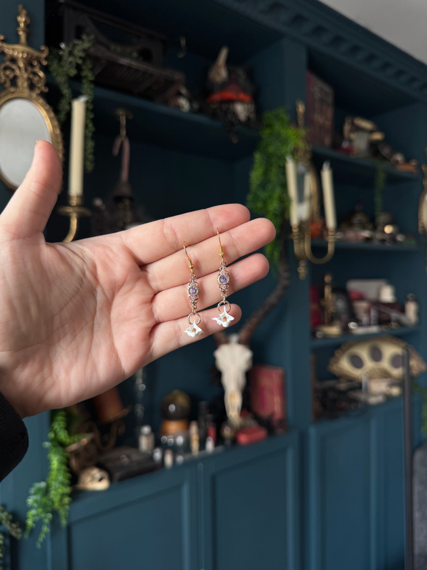 Purple Vertebrae Earrings