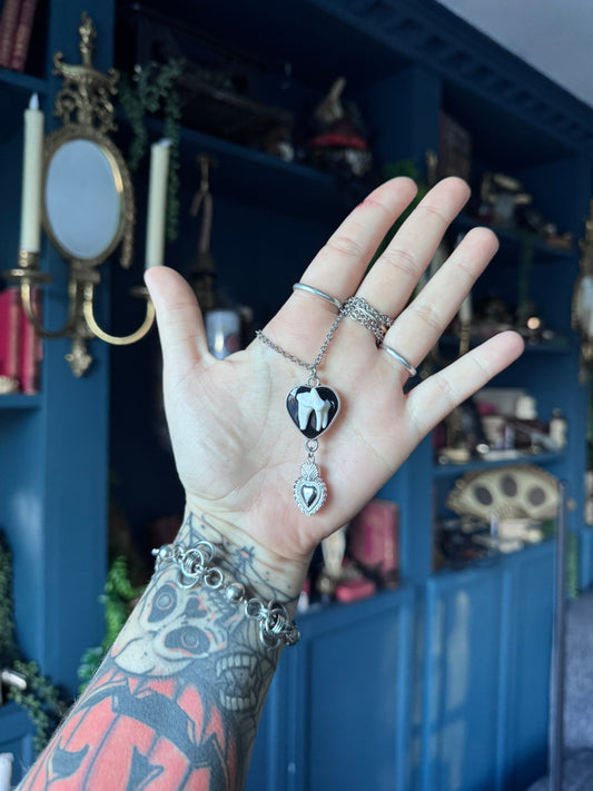 Heart Coyote Tooth Necklace