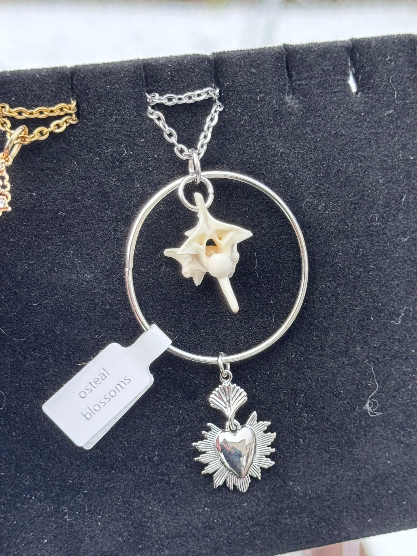 Silver Heart Vertebrae Necklace