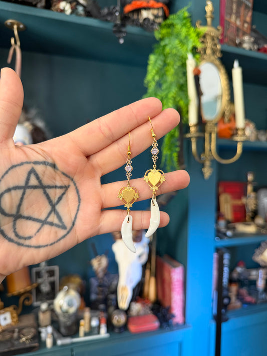 Gold Tooth Heart Earrings