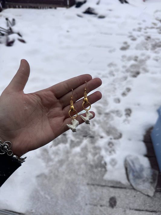 Gold Hand Molar Earrings