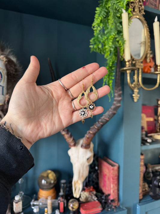 Gold Spike Vertebrae Earrings