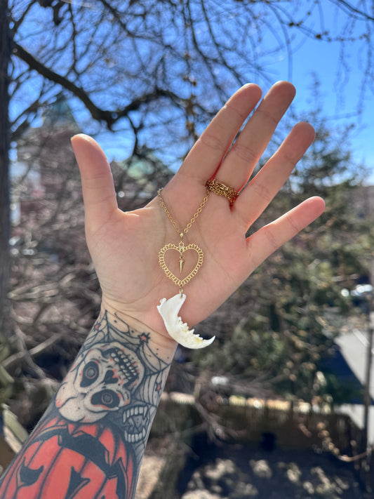 Spiked Mink Jaw Necklace