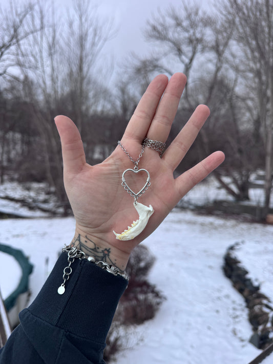 Heart Mink Jaw Necklace