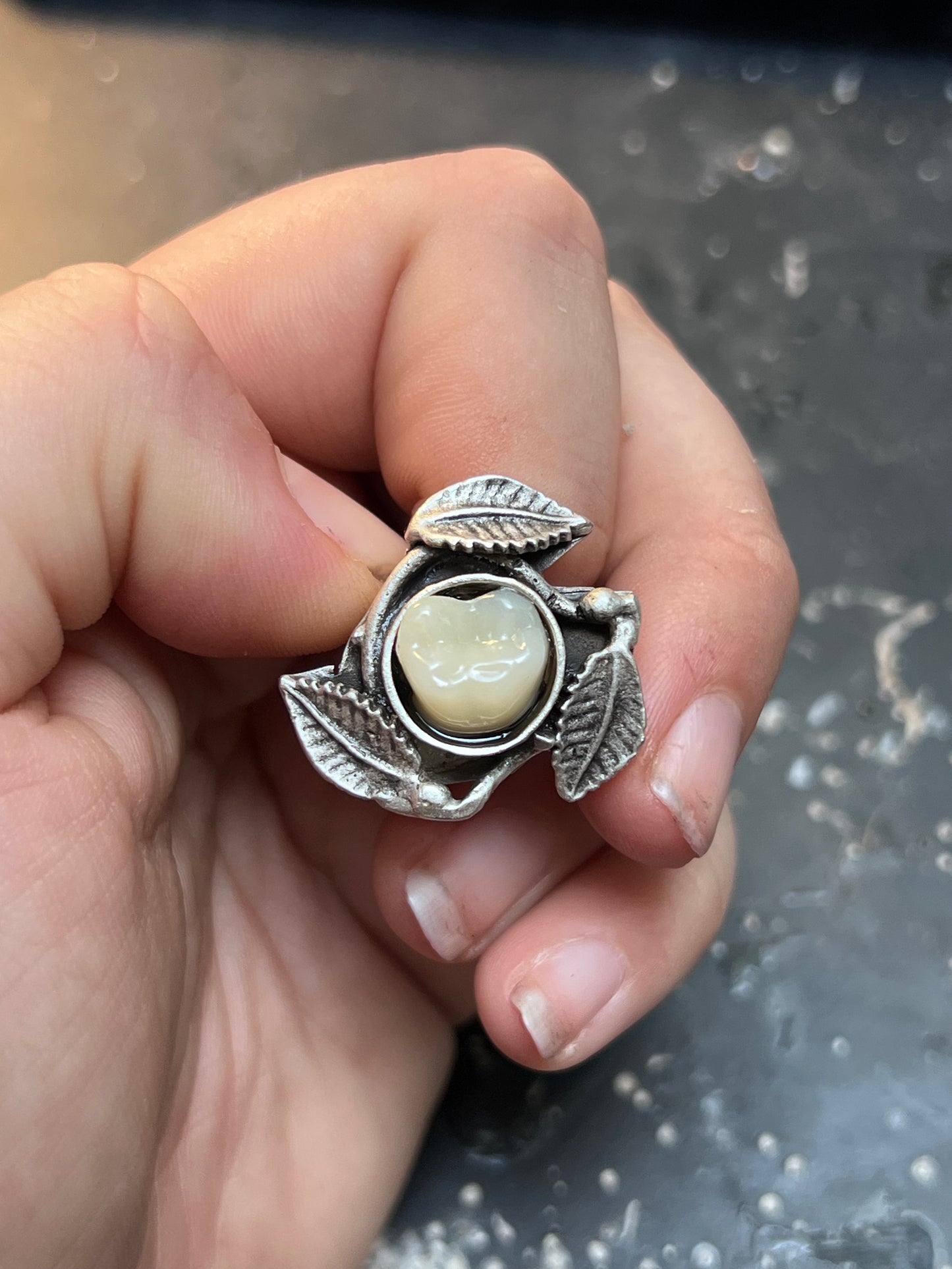 Silver Denture Tooth Ring