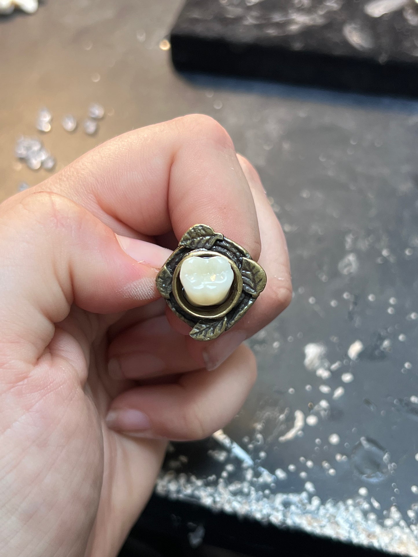 Bronze Denture Tooth Ring