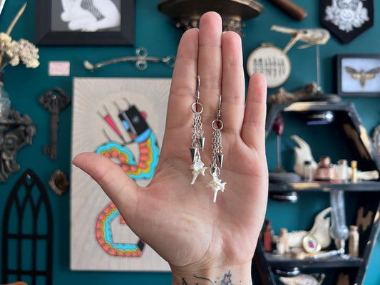 Dangling Spiked Vertebrae Earrings