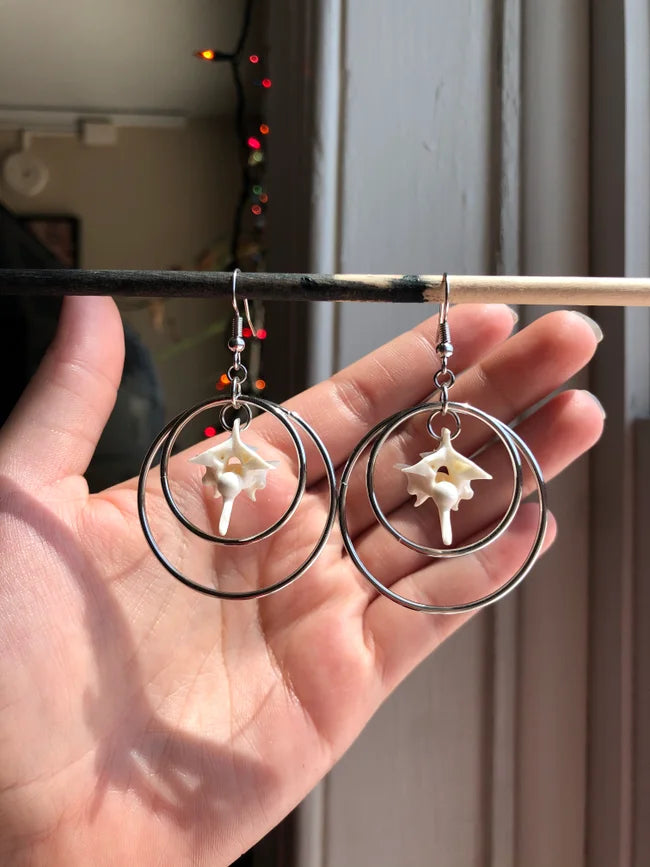 Double Hoop Vertebrae Earrings