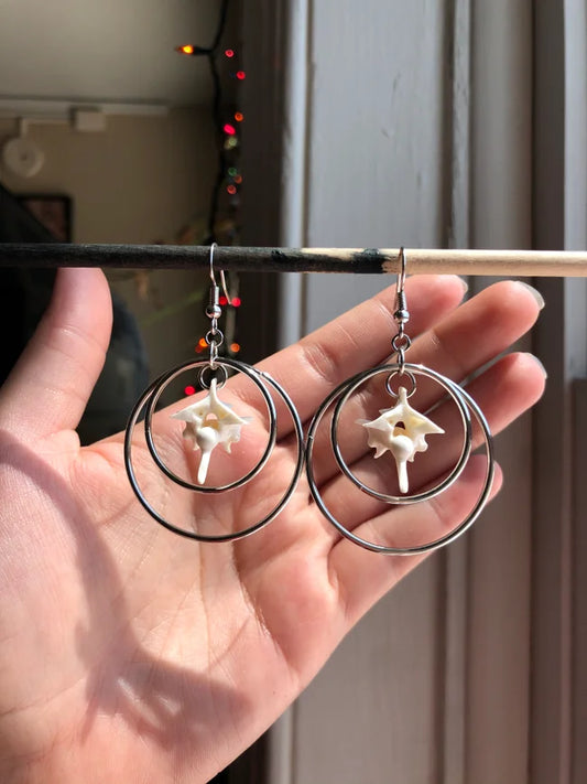 Double Hoop Vertebrae Earrings