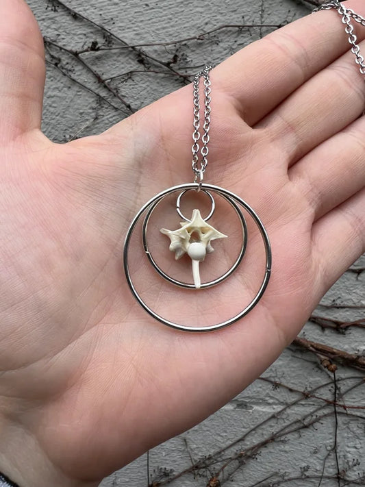 Double Hoop Vertebrae Necklace