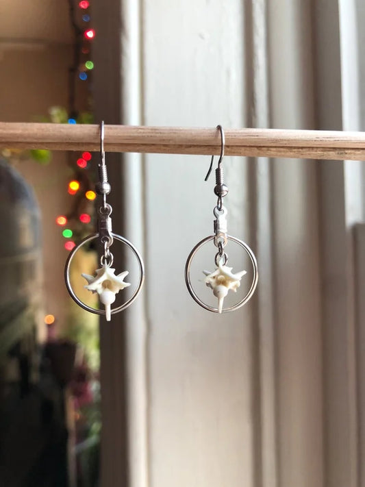 Snake Vertebrae Hoop Earrings