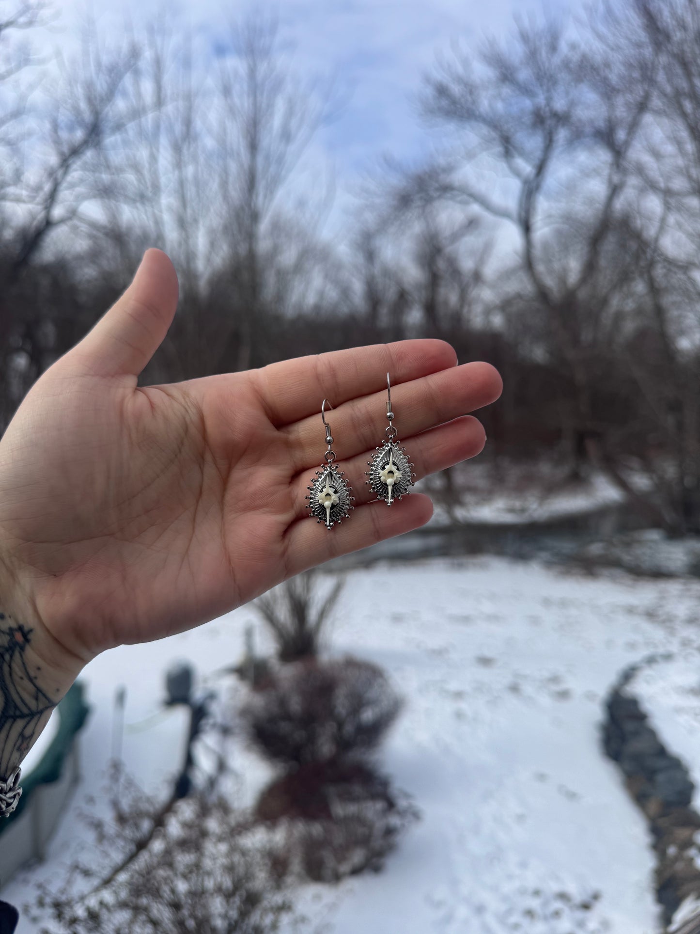 Bead Cluster Vertebrae Earrings