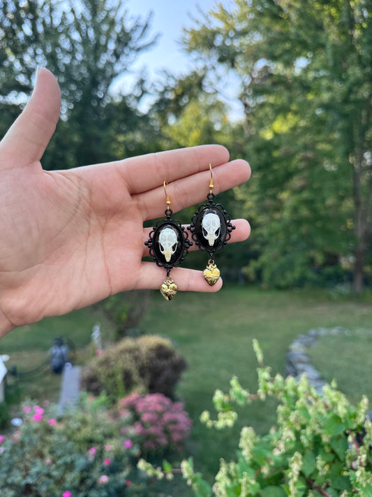 Black Mouse Skull Earrings