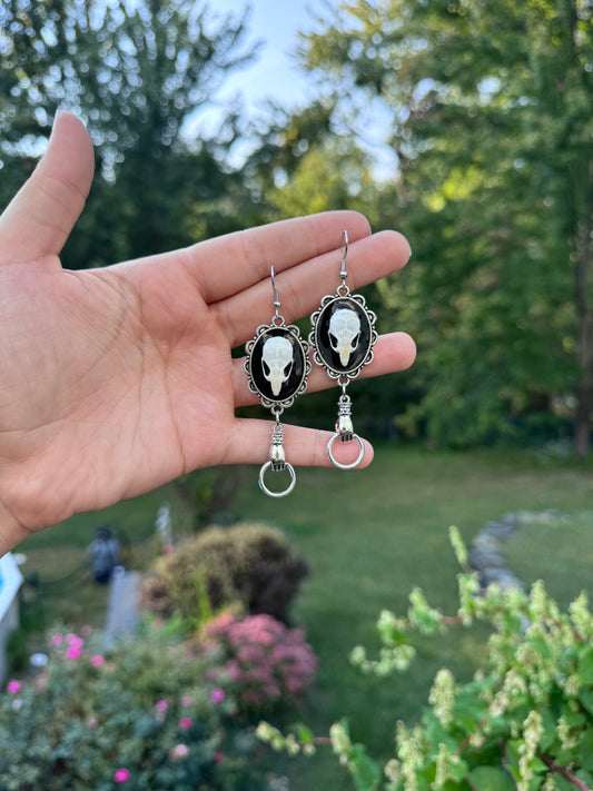 Mouse Skull Hand Earrings