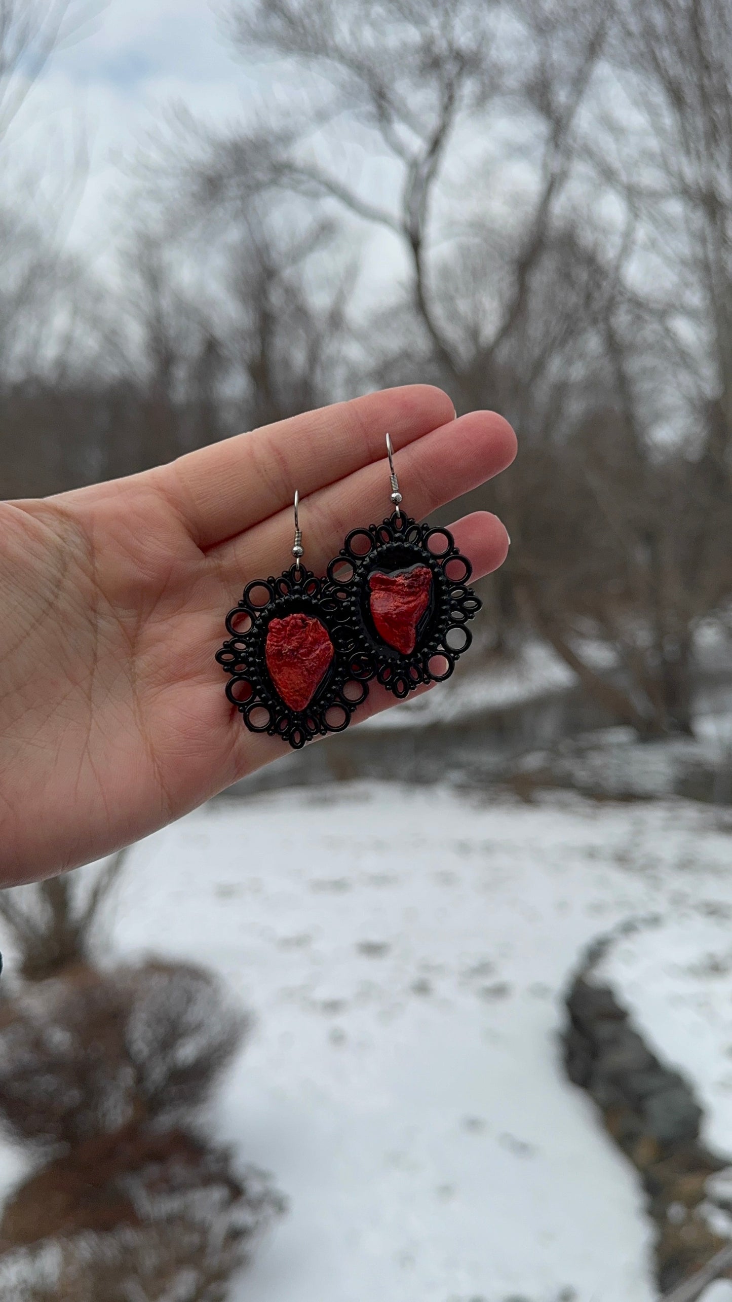 Mummified Heart Earrings