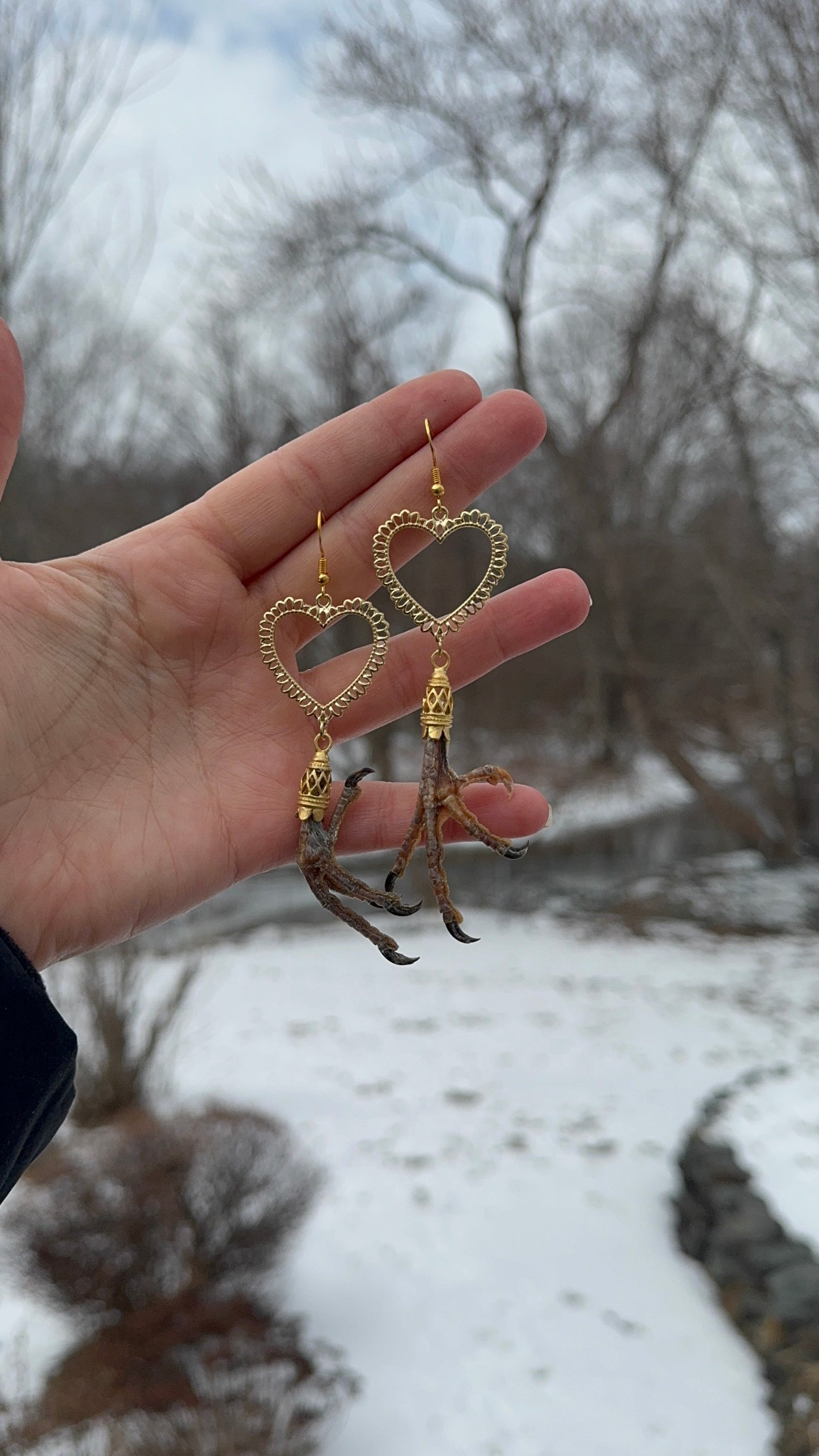 Heart Pigeon Claw Earrings