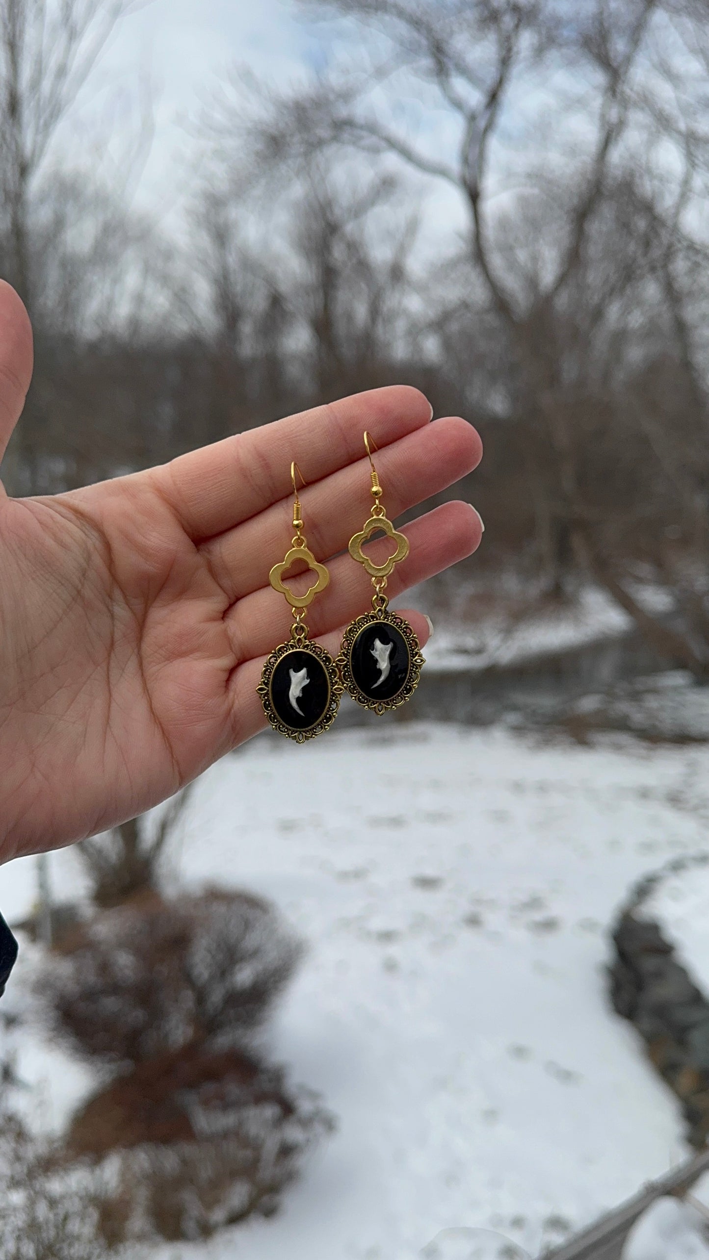 Gold Mouse Jaw Earrings