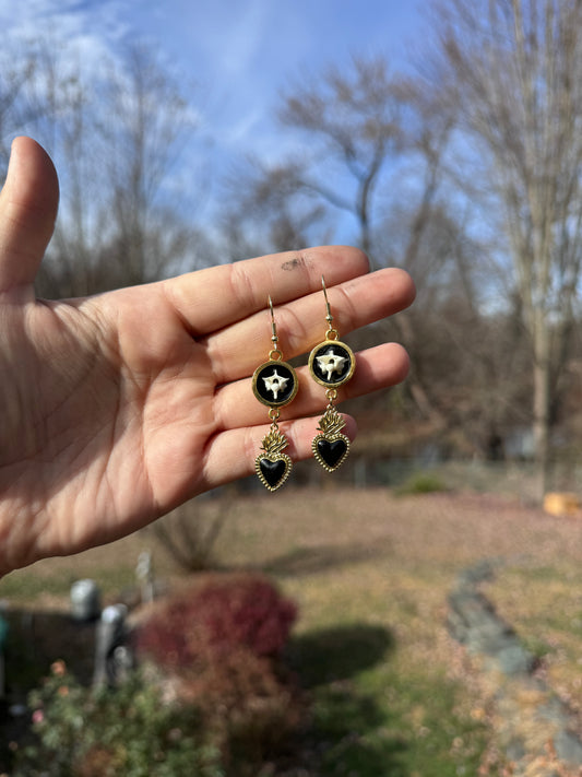 Vertebrae Heart Earrings