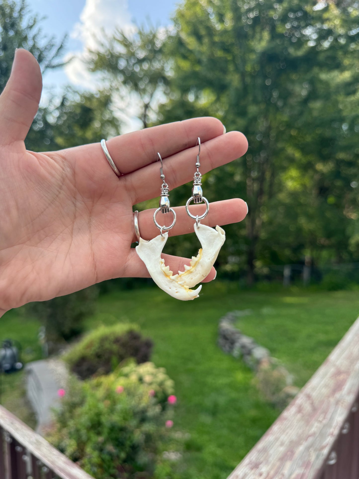 Hand Mink Jaw Earrings