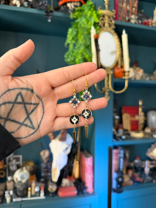 Blue Spike Vertebrae Earrings
