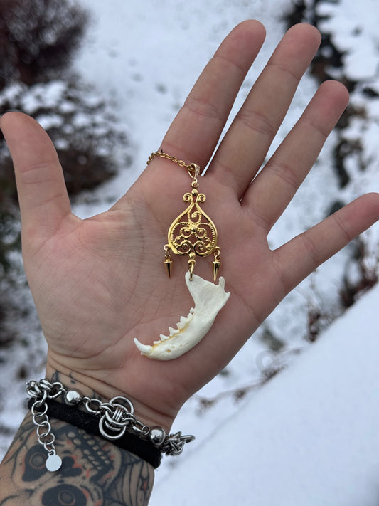 SPiked Mink Jaw Necklace