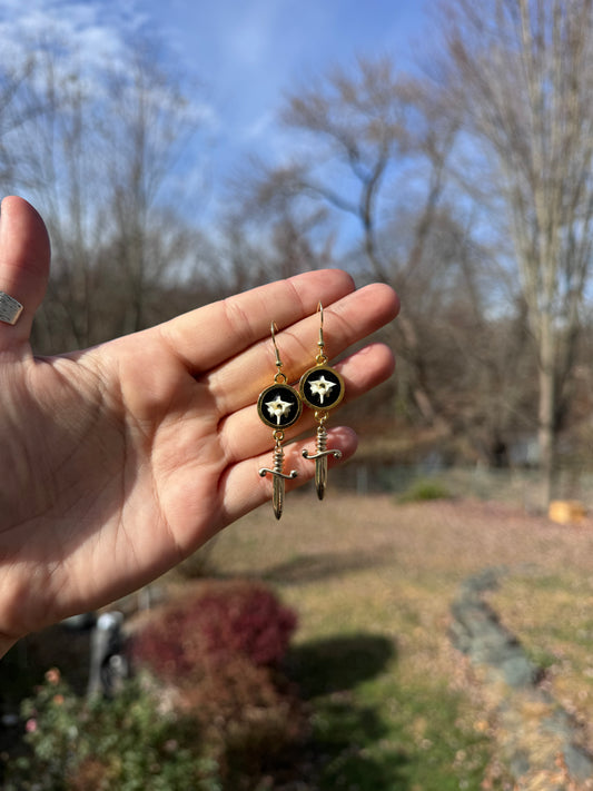 Vertebrae Sword Earrings