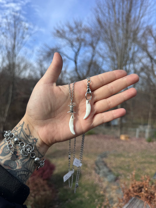 Barbed Wire Fang Tooth Necklace