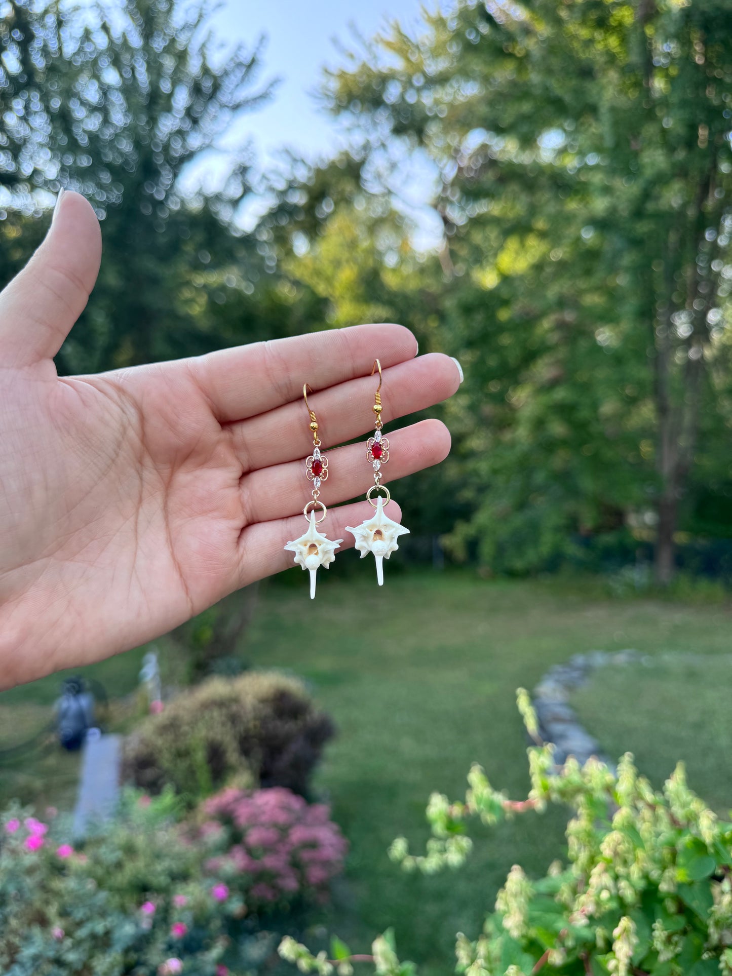 Gemstone Vertebrae Earrings