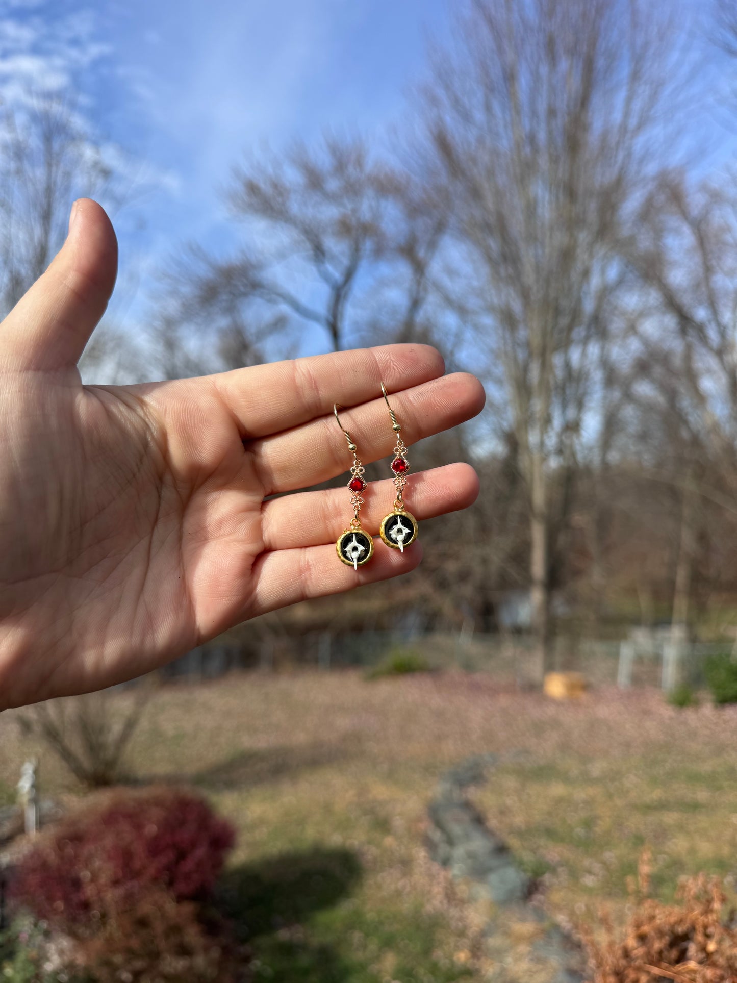 Red Vertebrae Earrings