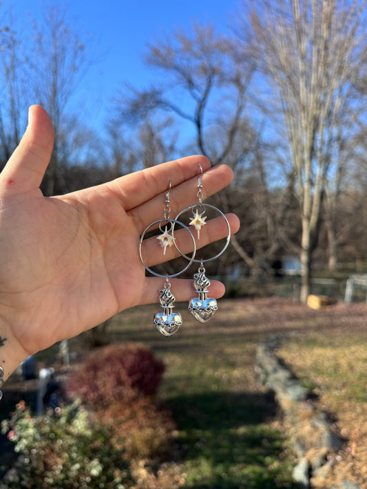 Sacred Heart Vertebrae Earrings