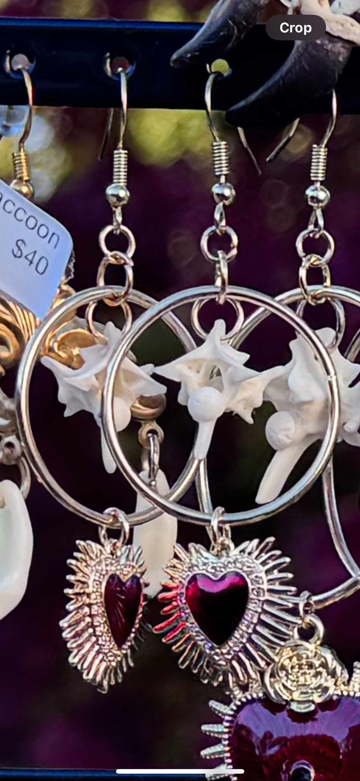 Sacred Heart Hoop Vertebrae Earrings