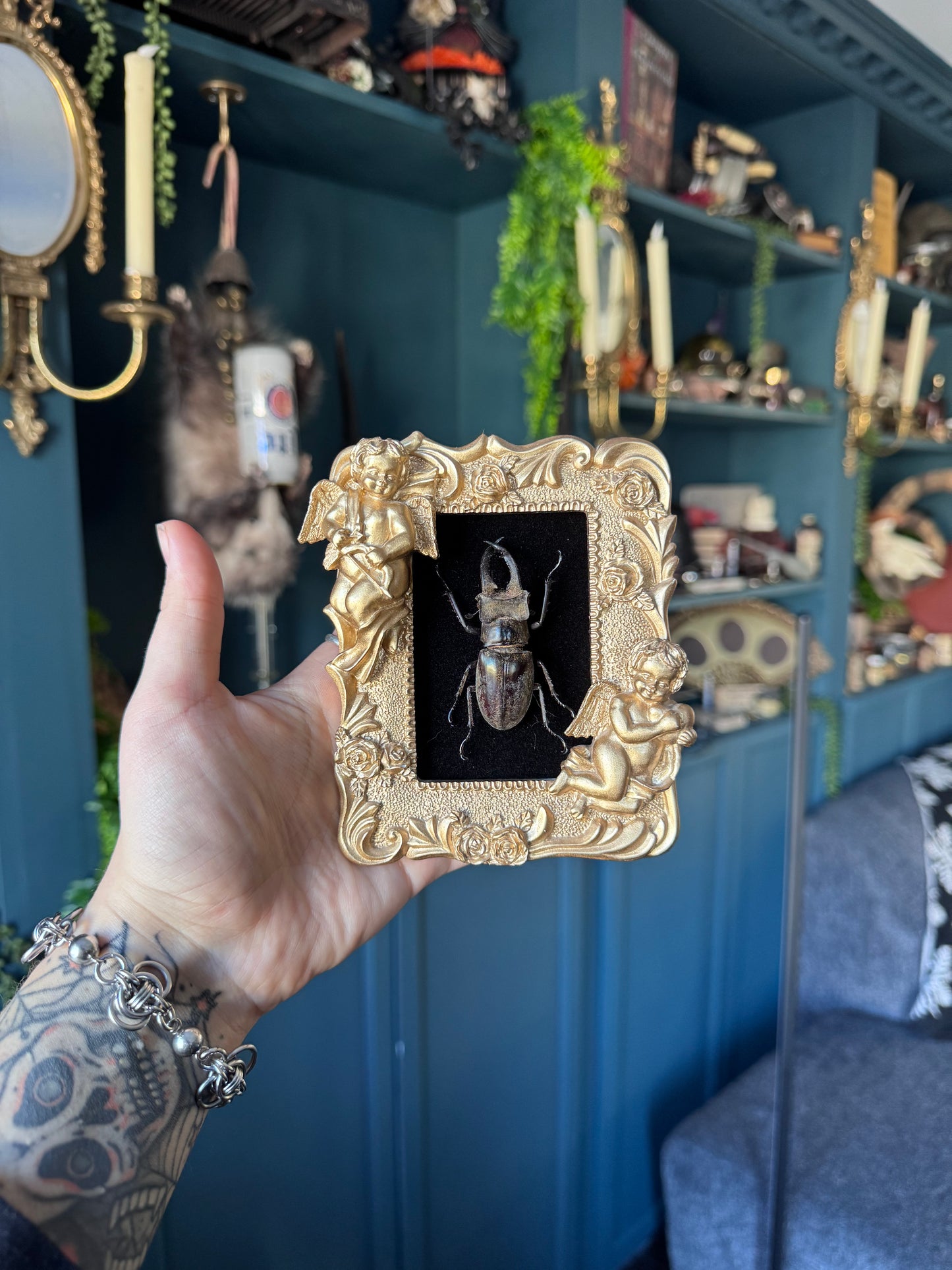 Vintage Italian Cherub Stag Frame