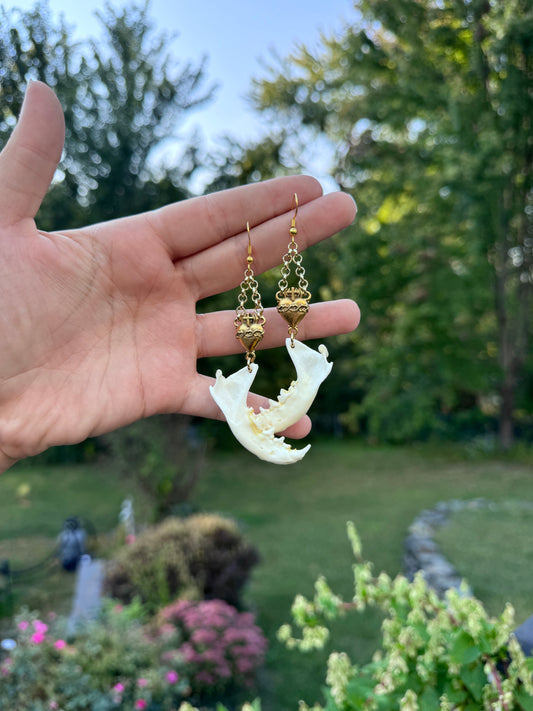 Mink Jaw Rosary Earrings