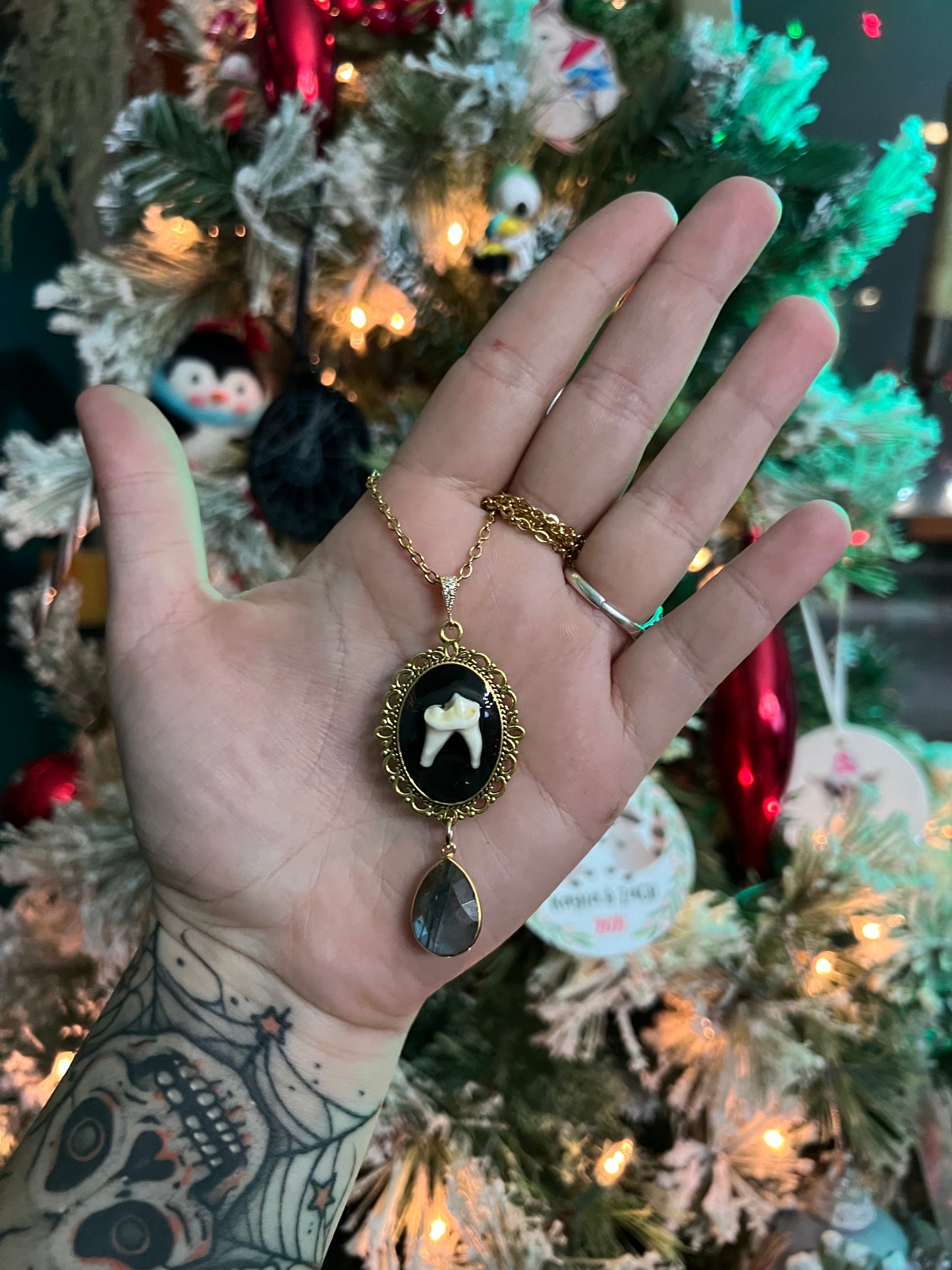 Coyote Tooth Cameo Pendant