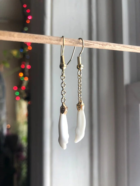 Real sales bone earrings