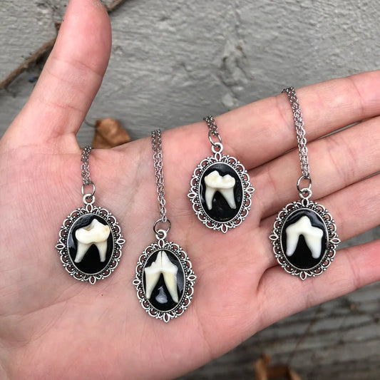 Cameo Tooth Necklace